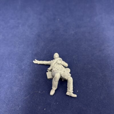Confederate casualty with blanket roll, short jacket