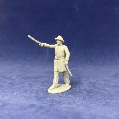 Confederate officer advancing with sword raised high