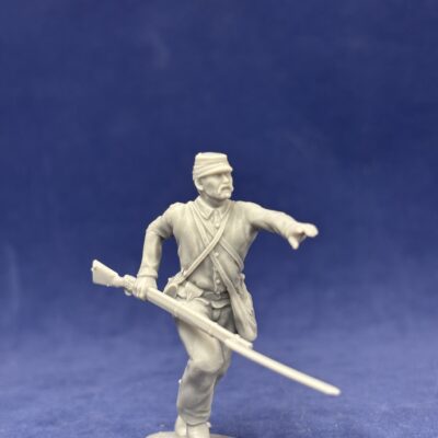 Soldier running in Kepi with beard