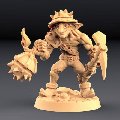 Goblin male with pickaxe and spike ball AG