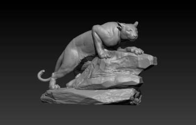 panther on stone