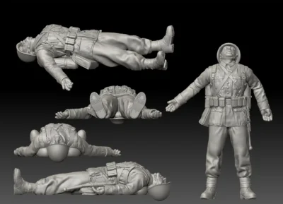 Polish WW2 dead soldier laying on back v2