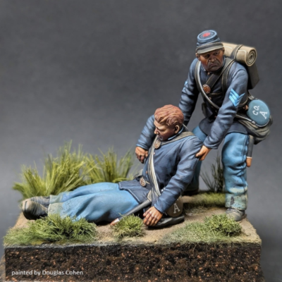 Union soldier helping wounded fellow