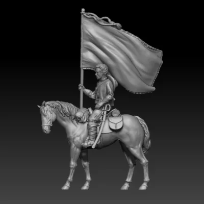 Rider with large flag