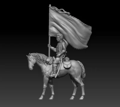 Rider with large flag