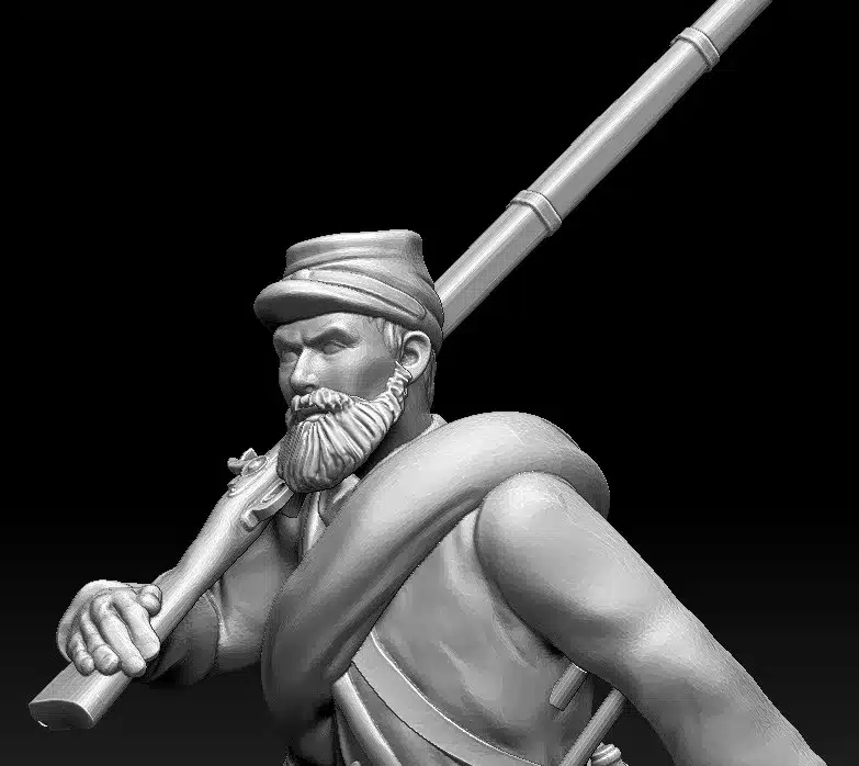 Advancing infantry in Kepi Long jacket medium beard - Image 2