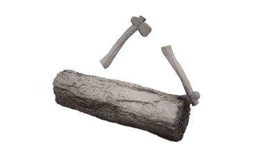 Native American Log and Axe