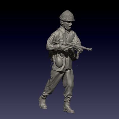 Swedish M59 soldier saying halt V2 with helmet netting