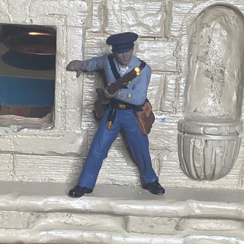 Alamo Volunteer holding friends back photo review