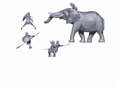 Numidian Elephant with mahout v2 and crew