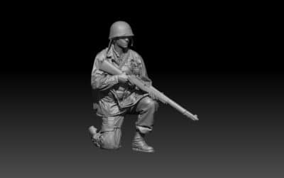 WW2 US 5th Ranger crouching ready