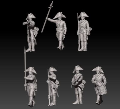 Napoleonic russian musketeers1799 in bicorne set 1