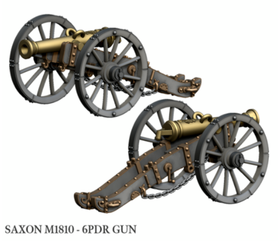 Saxon M1810 6pdr gun Cannon