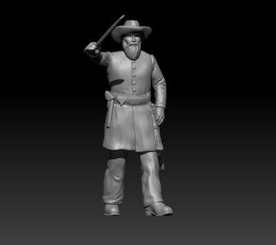 Confederate Officer walking with sword, left foot first