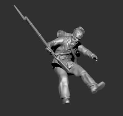 Shot soldier in forage cap falling - Image 2