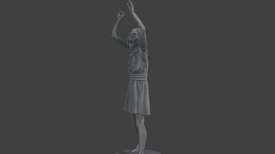 Zombie female both arms up, skirt