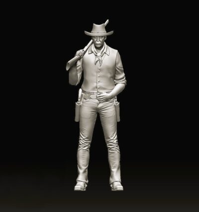 Cowboy with rifle over shoulder