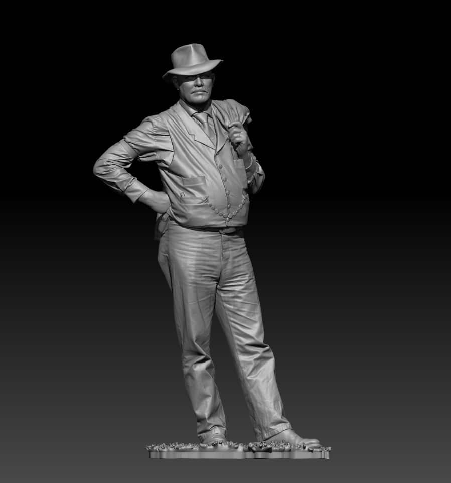 Man standing cool with jacket over shoulder, 1940-1950s