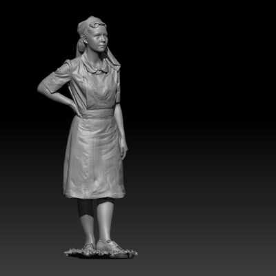 Nurse standing waiting, WW2 era