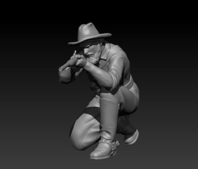 Dismounted 7th Cavalry, kneeling shooting