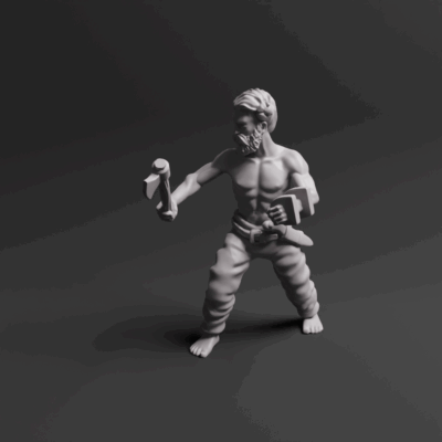 Germanic Warrior With Axe 06