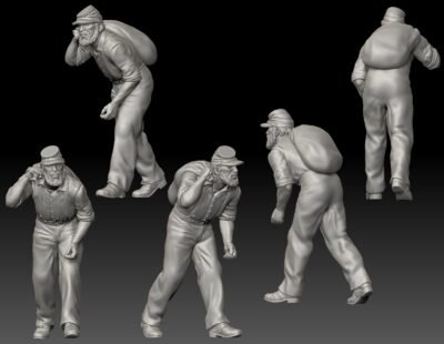 Civil war soldier carrying sack