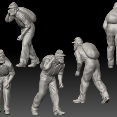 Civil war soldier carrying sack