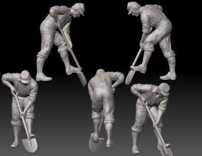 Civil war soldier digging