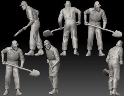 Civil war soldier with shovel