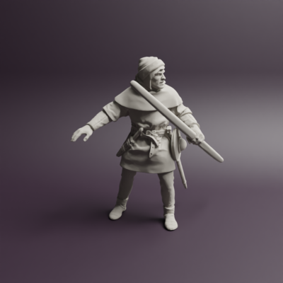 14th century Longbowman Grabbing Arrow