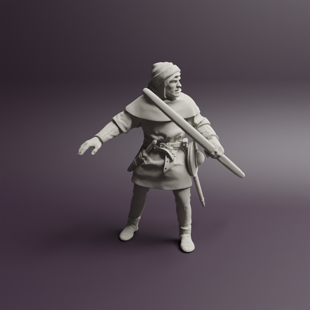 14th century Longbowman Grabbing Arrow