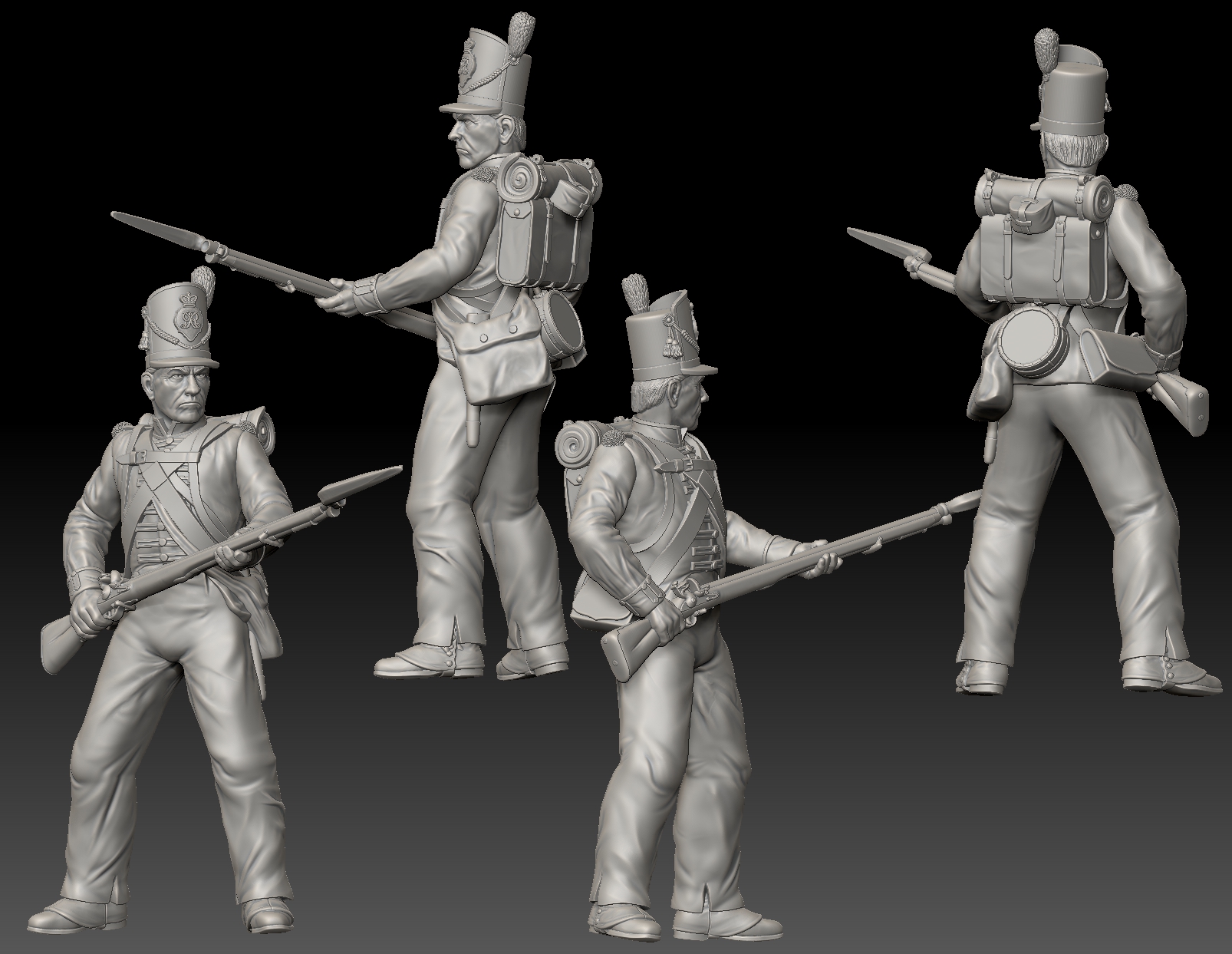 Defending British 27th "Inniskillin" Regiment of Foot-Waterloo 1815