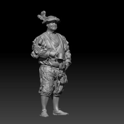 Landsknecht standing happy with a cup