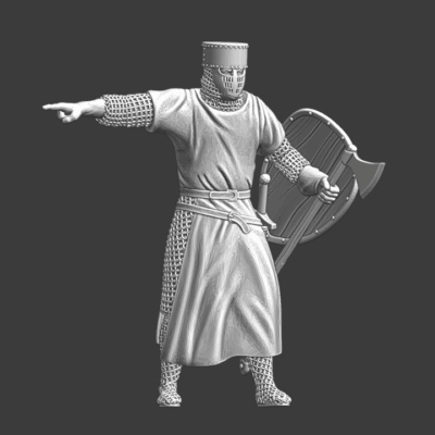 Medieval Crusader Knight giving commands