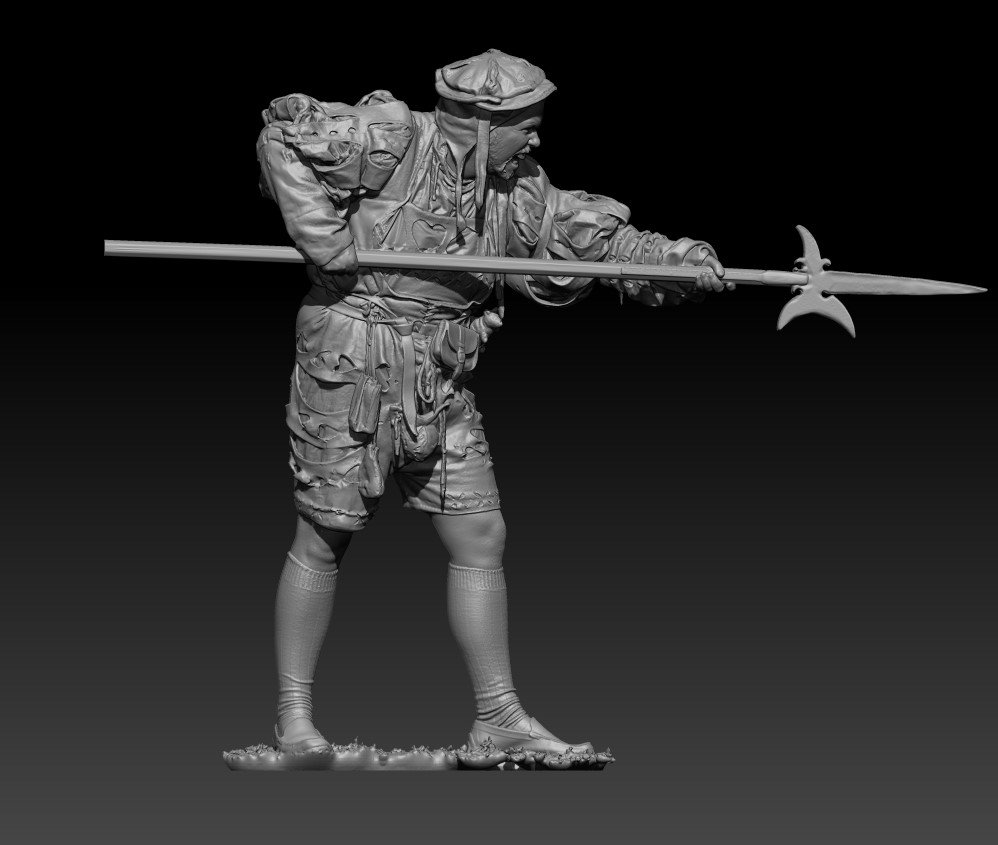 Landsknecht attacking with Halebard