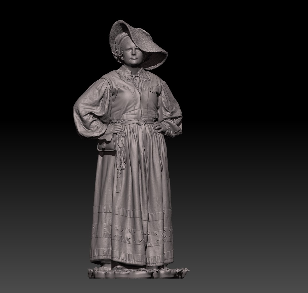 Renaissance town woman waiting