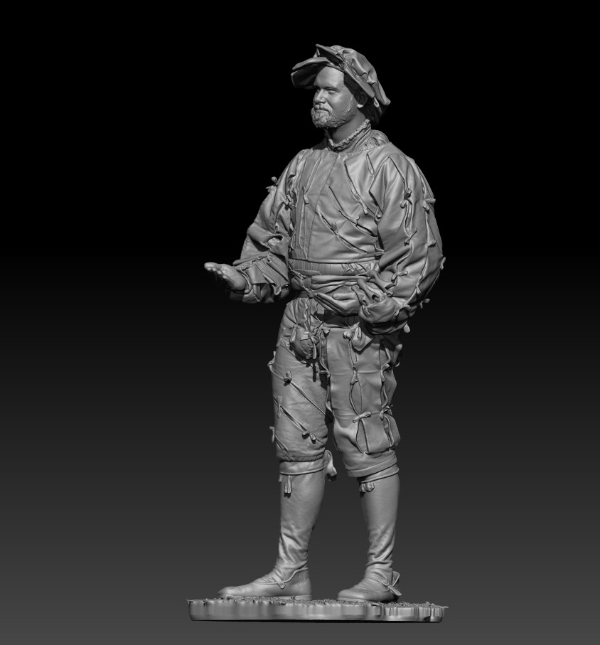 Landsknecht or 16th century learned man talking