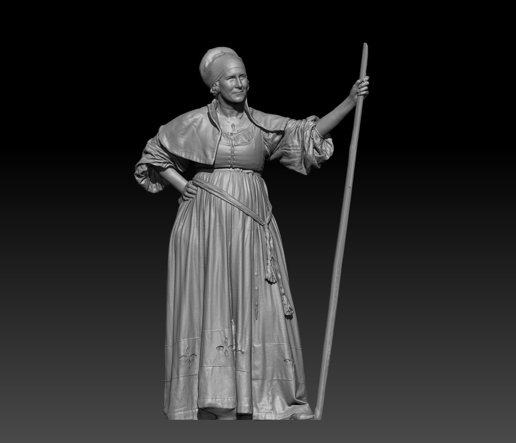Landsknecht frau holding banner