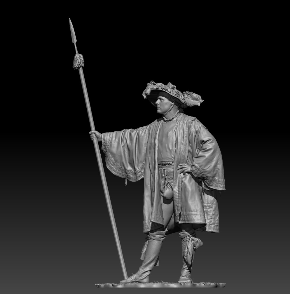 Landsknecht standing with spear