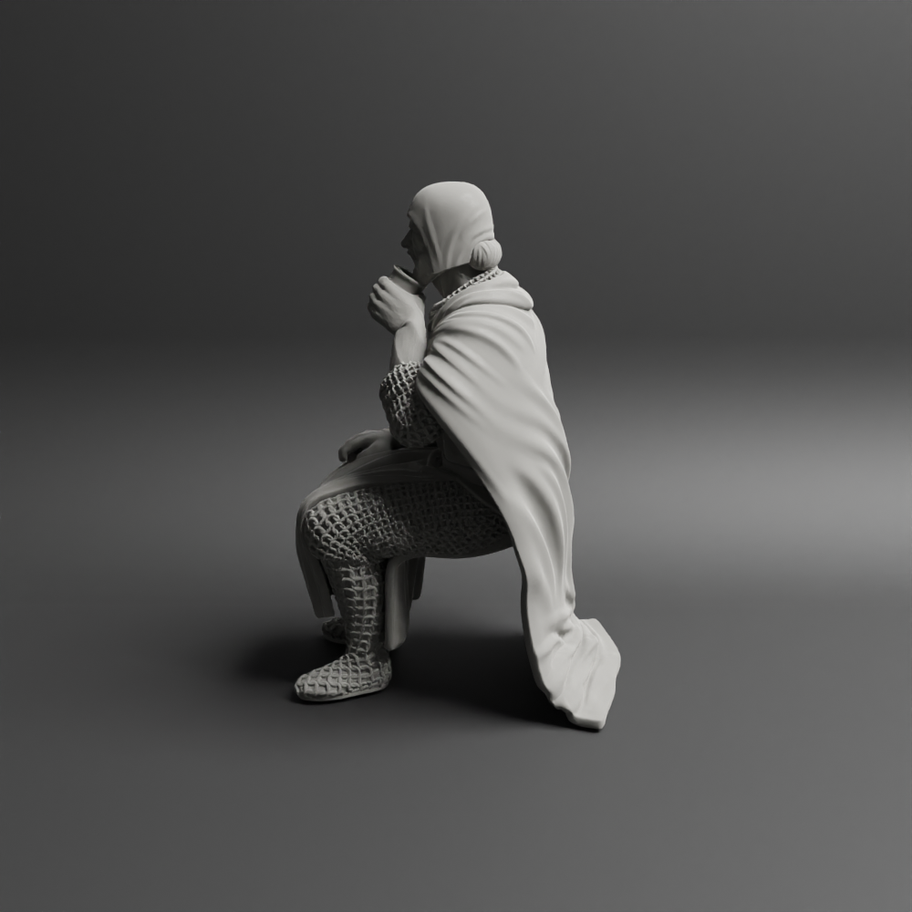Medieval man sitting 1