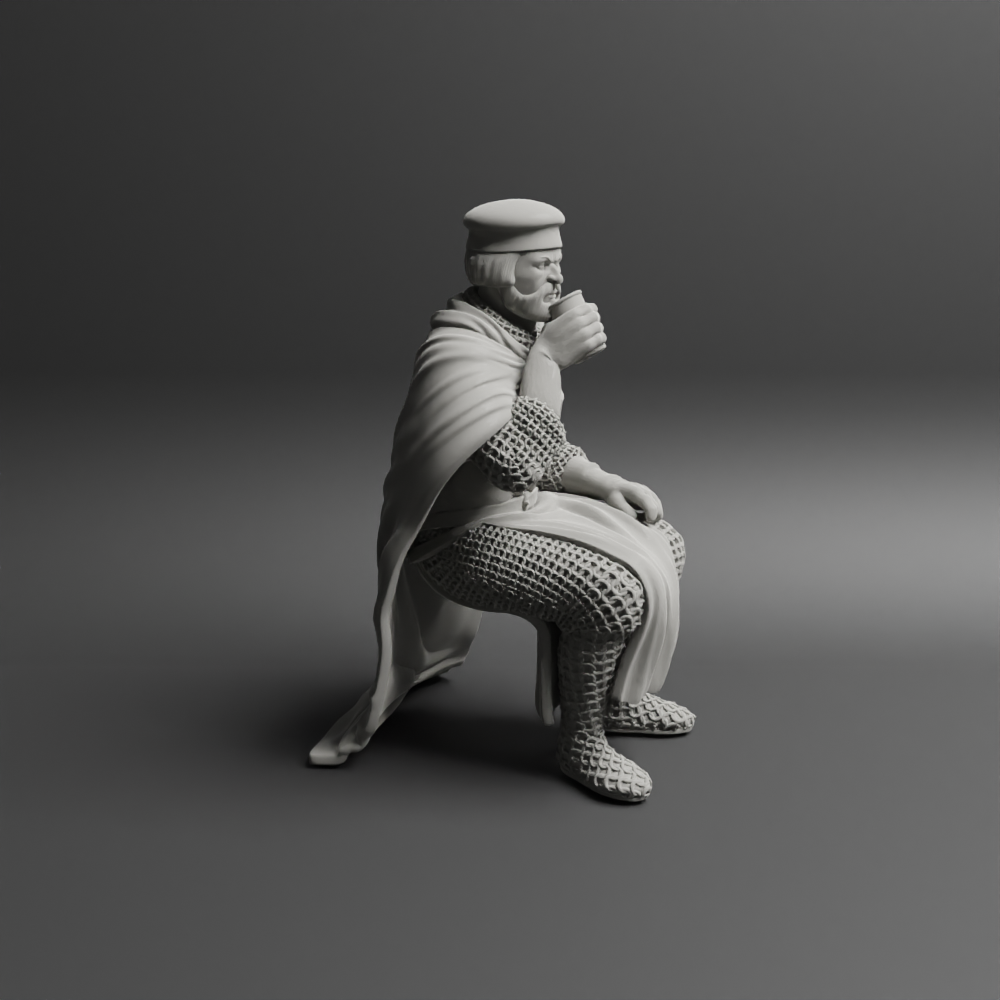 Medieval man sitting 3
