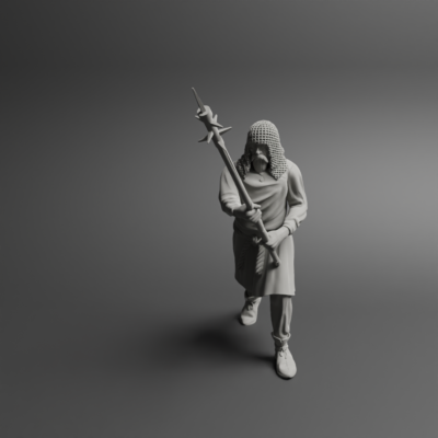 Medieval peasant levy Pose one w pike NCM