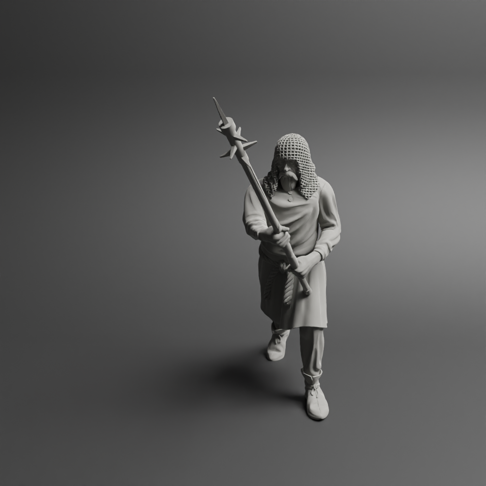 Medieval peasant levy Pose one w pike NCM