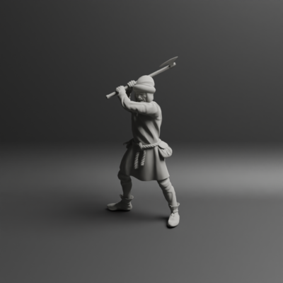 Medieval peasant levy Pose three w axe NCM
