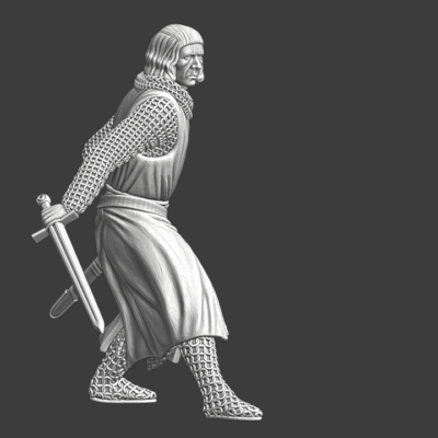 Crusader Knight with drawn sword