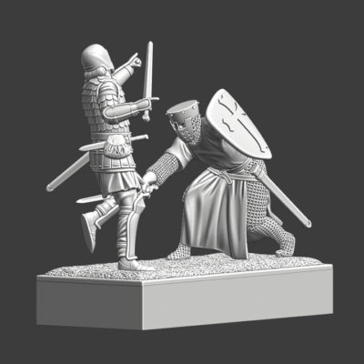 Medieval Duel Diorama – Danish Crusader vs. Kievan Rus Warrior