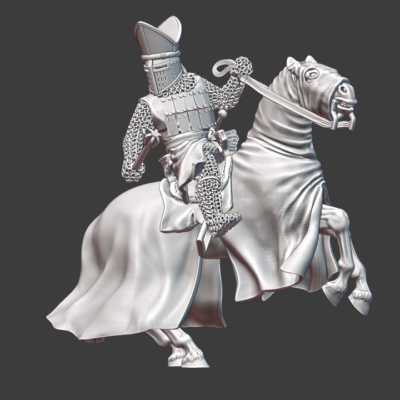 Medieval Warrior Bishop - Mounted and with mace