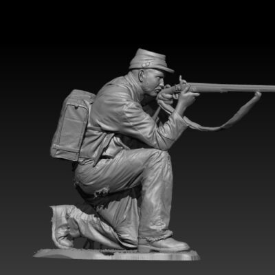 Young confederate soldier, kneeling and aiming v2