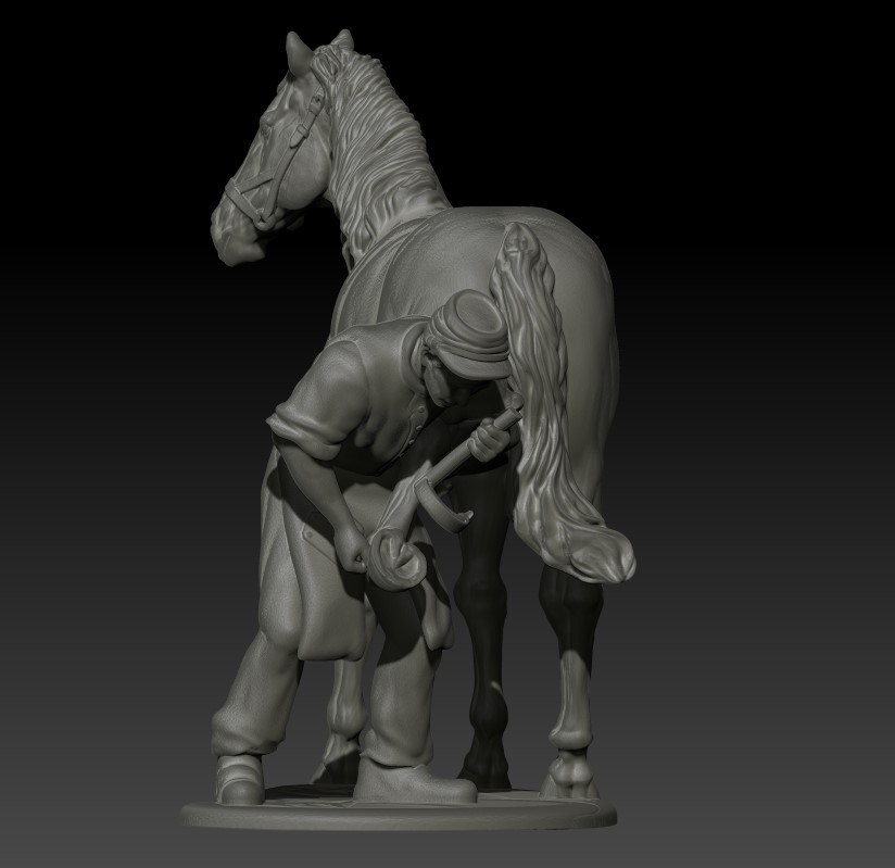 Blacksmith Farrier Horse Shoeing v2 kepi, with base