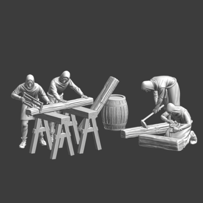 Medieval Civilian Workers Carpenters set